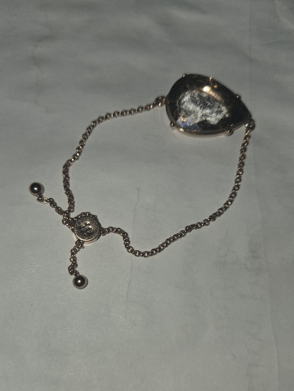 Rose Gold Teardrop Slider Bracelet